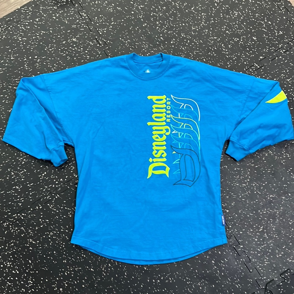 Disneyland Spirit Jersey Size XS long sleeve shirt teal neon green